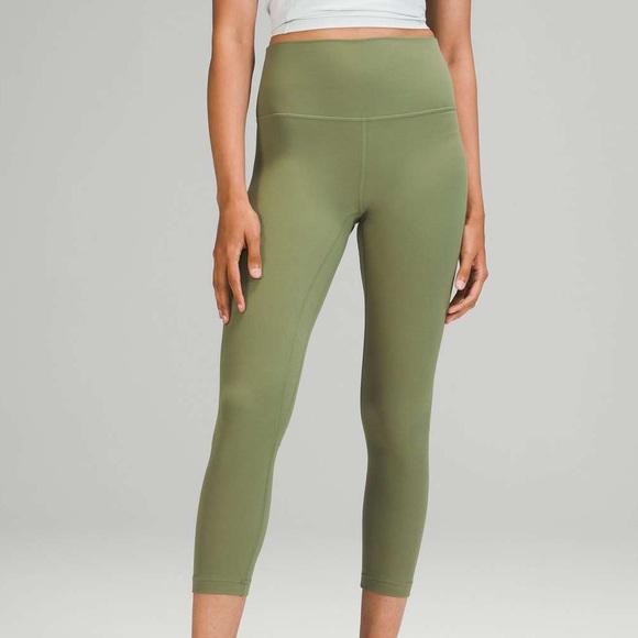 Lululemon Align High-Rise Crop 23" Green Twill - Picture 1 of 13